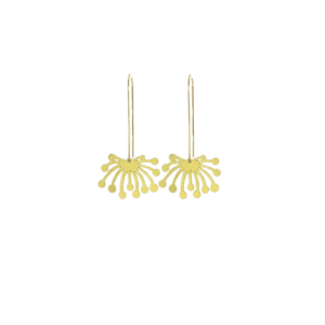 Brass Sand Dandelion Dangles Earrings